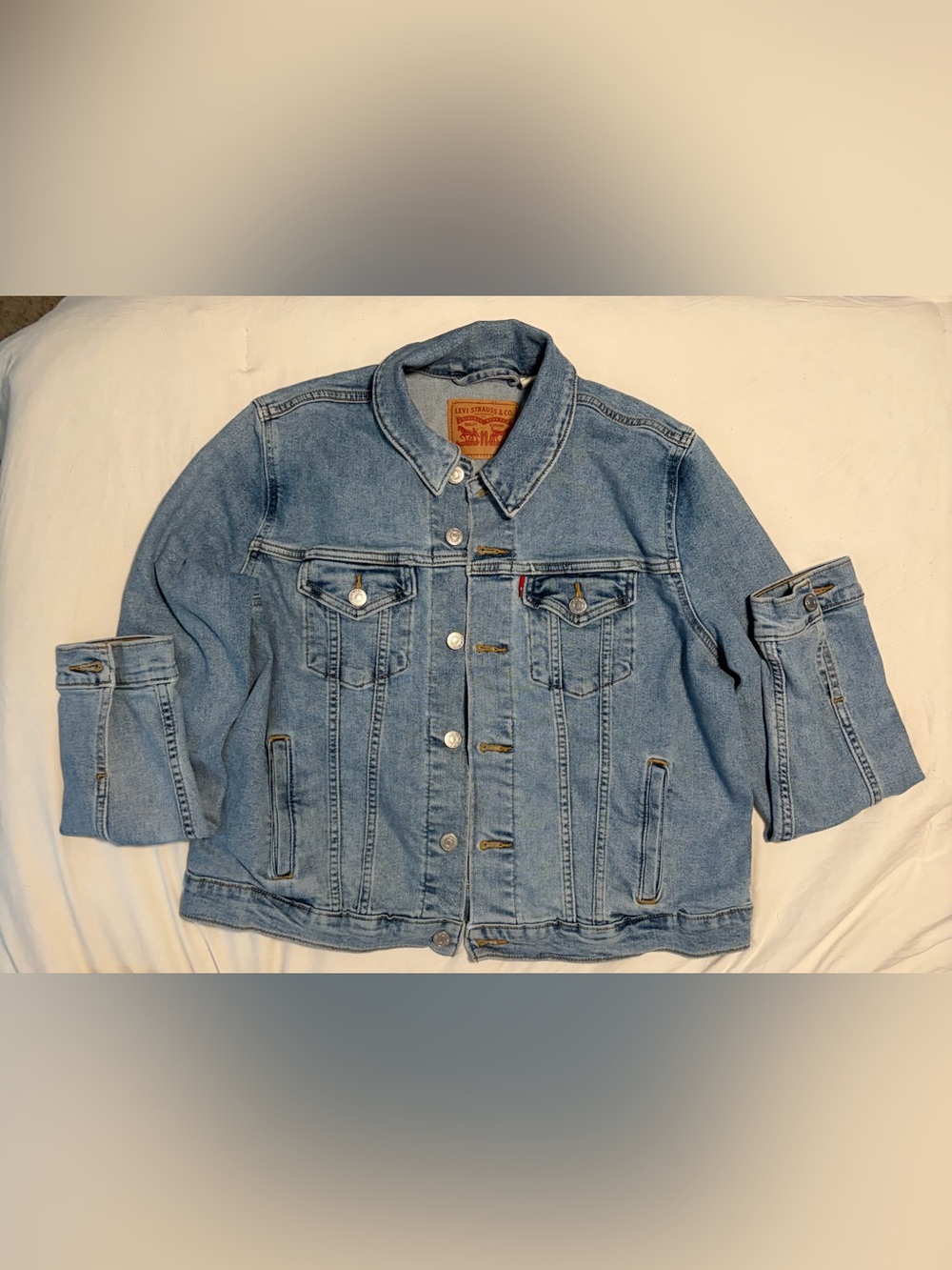 Levi's Premium Ex-Boyfriend Denim Trucker Jacket Light Wash XL